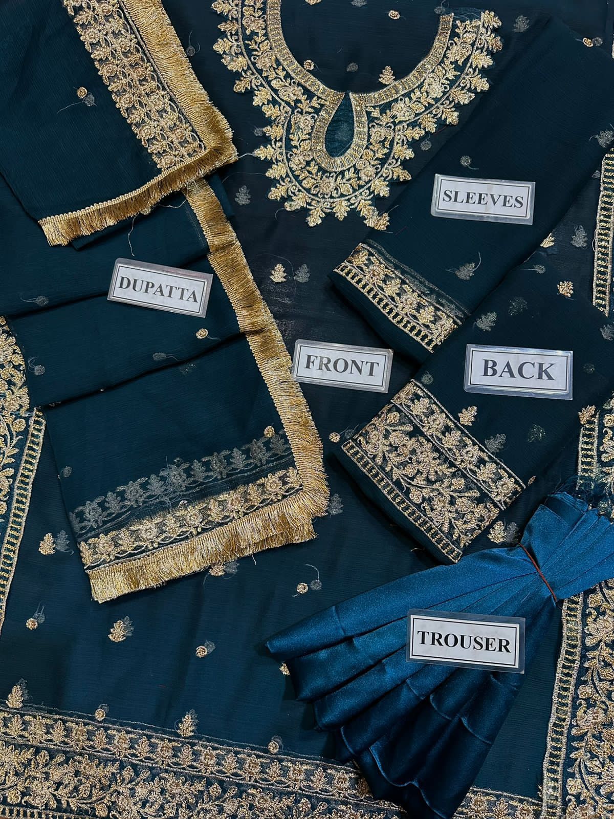 3 Piece Heavy Embroidered Chiffon Suit with Chiffon Dupatta – image 4 of 4