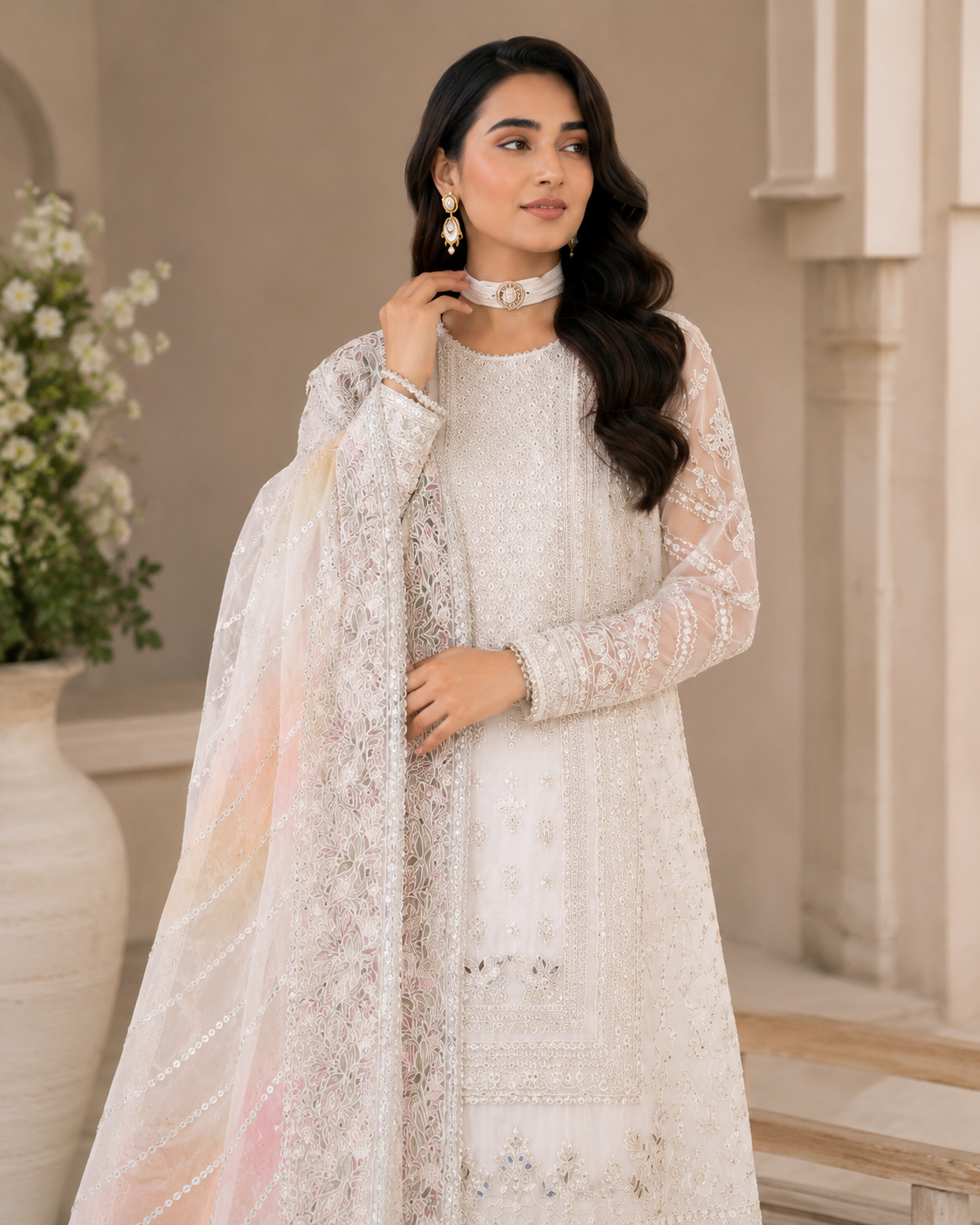 3Pcs Heavy Sequins Embroidered Chiffon Organza Collection – image 2 of 3