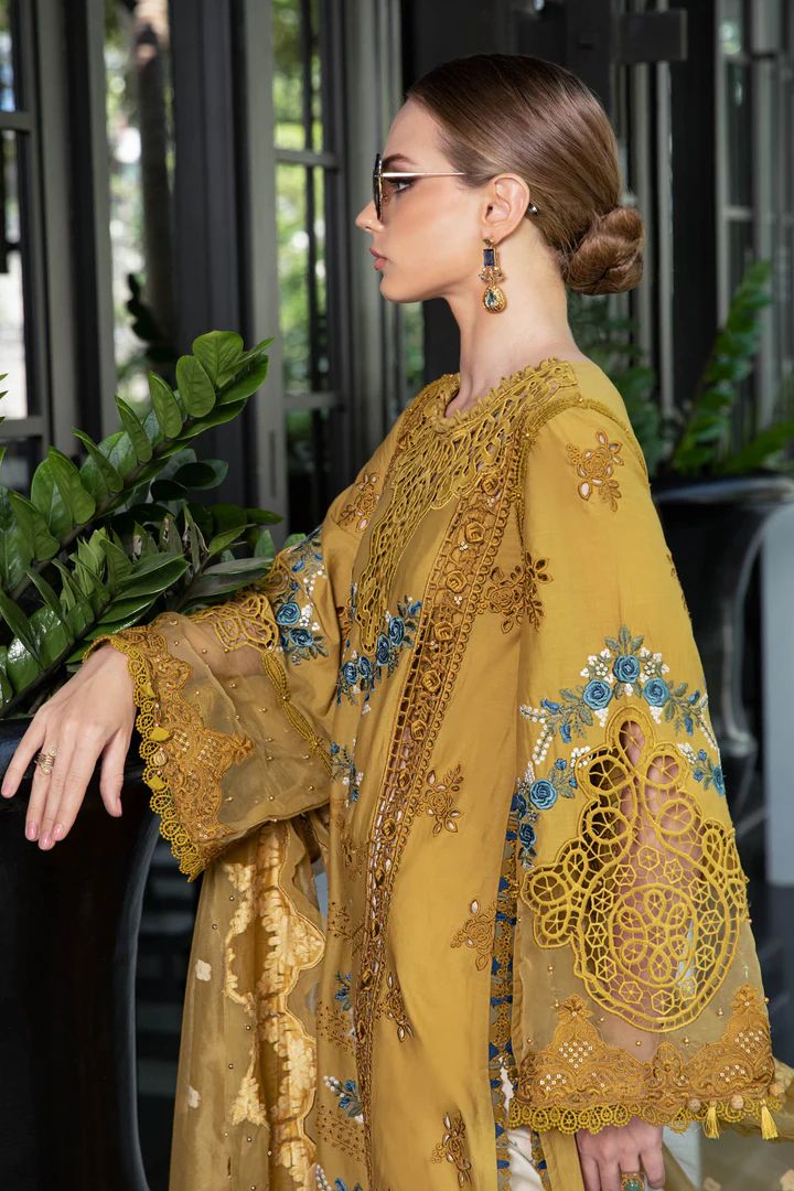 3 Piece Heavy Embroidered Chikankari Lawn Suit with Net Dupatta – image 2 of 4