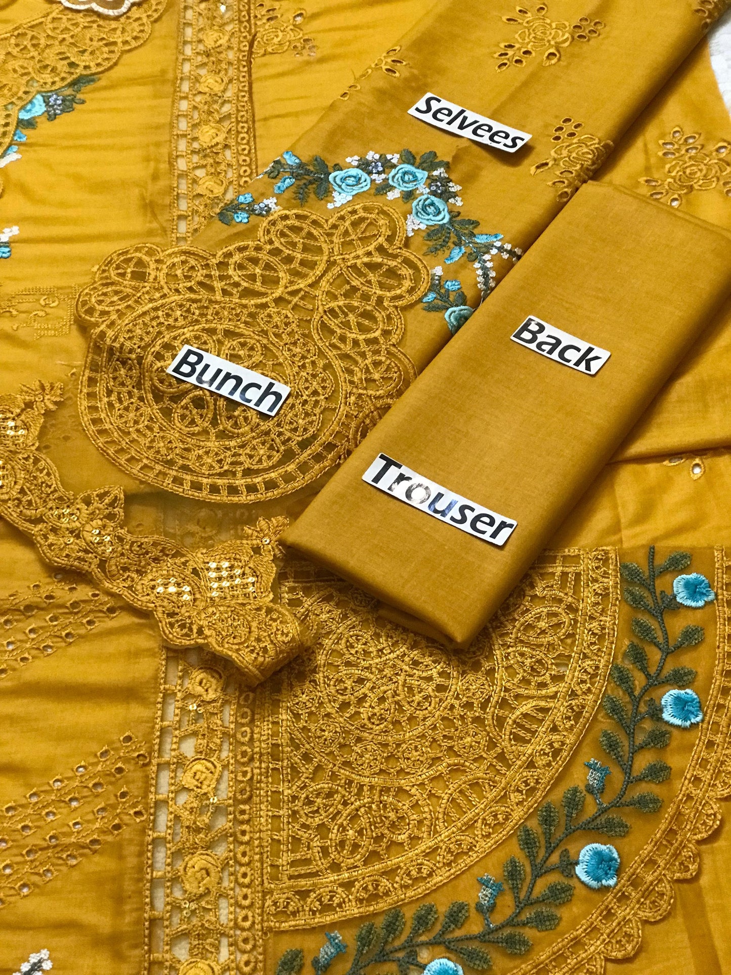 3 Piece Heavy Embroidered Chikankari Lawn Suit with Net Dupatta – image 3 of 4