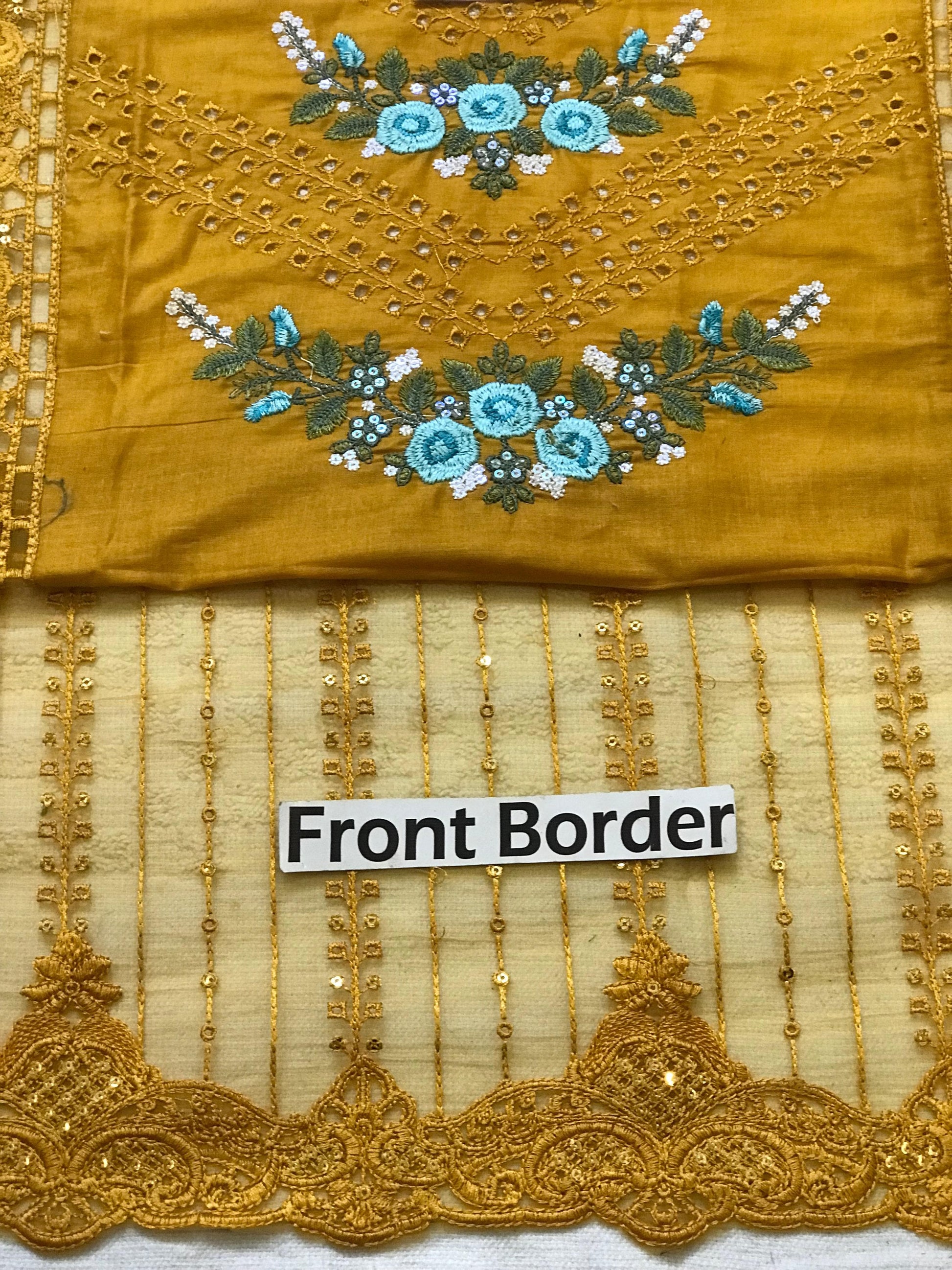 3 Piece Heavy Embroidered Chikankari Lawn Suit with Net Dupatta – image 4 of 4