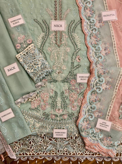 Luxury Heavy Embroidered Chiffon 3 Piece Unstitched Suit – image 5 of 9