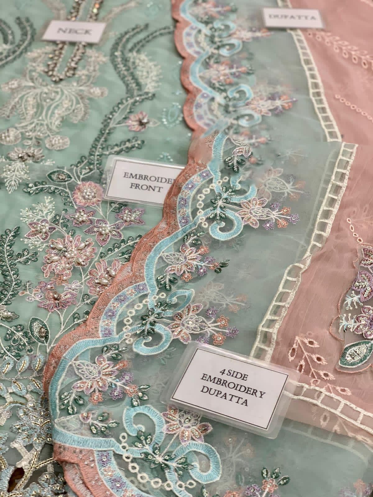 Luxury Heavy Embroidered Chiffon 3 Piece Unstitched Suit – image 7 of 9