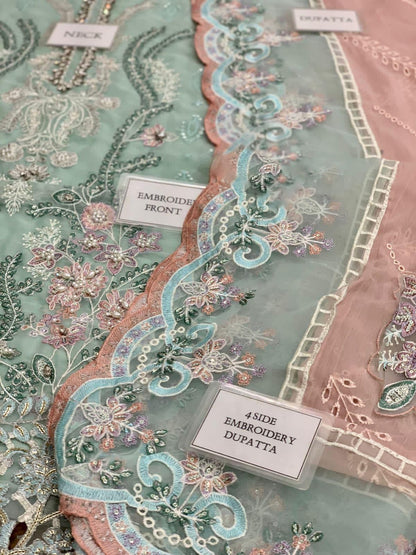 Luxury Heavy Embroidered Chiffon 3 Piece Unstitched Suit – image 7 of 9