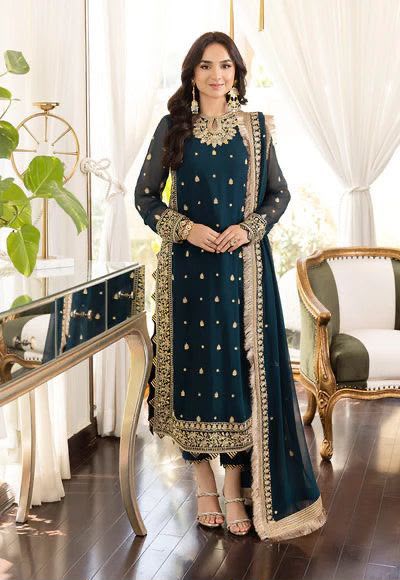 3 Piece Heavy Embroidered Chiffon Suit with Chiffon Dupatta – image 1 of 4