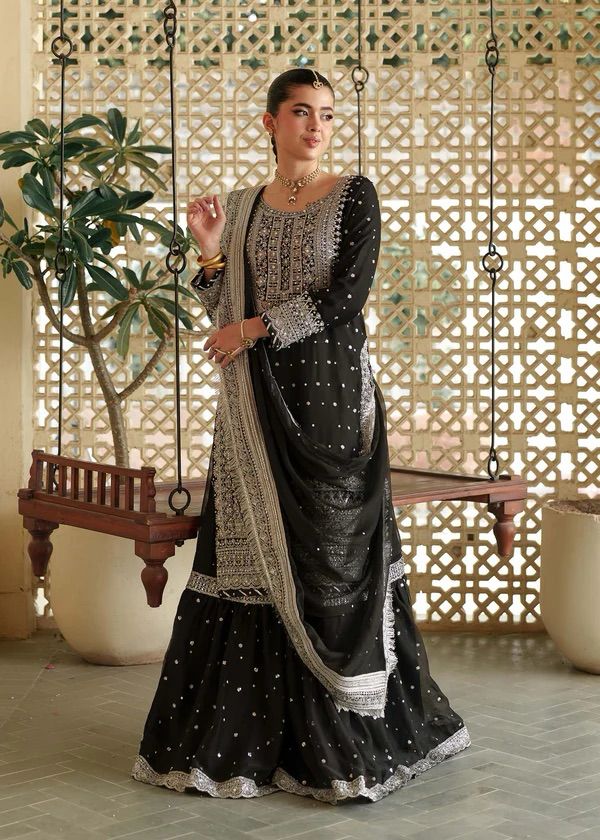 Luxury Chiffon Heavy Embroidered 3 Piece Suit with Spangle Work Dupatta – image 1 of 6