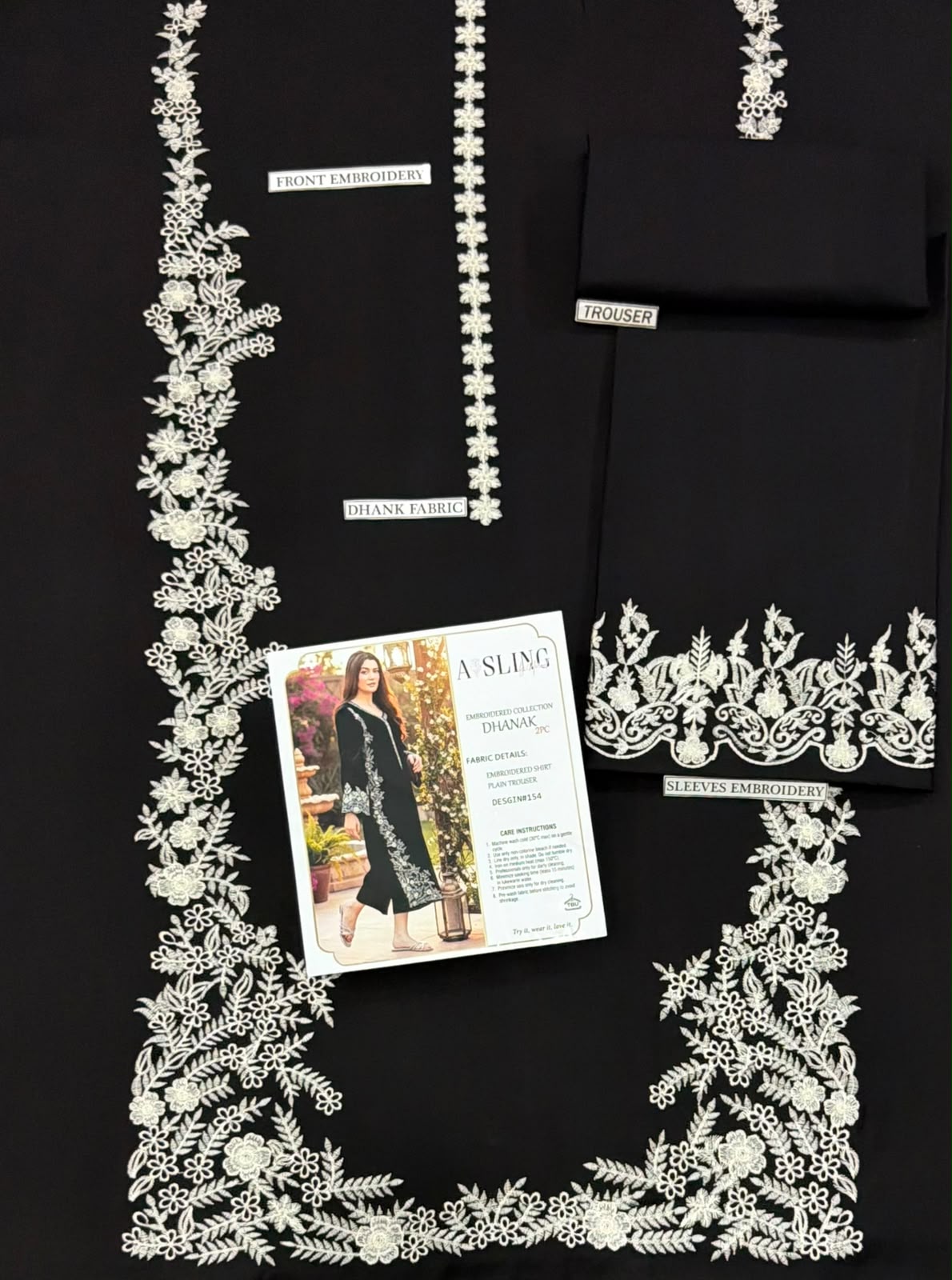 ASLING Heavy Embroidered Pure Unstitched Dhanak 2 Piece Suit – image 11 of 16