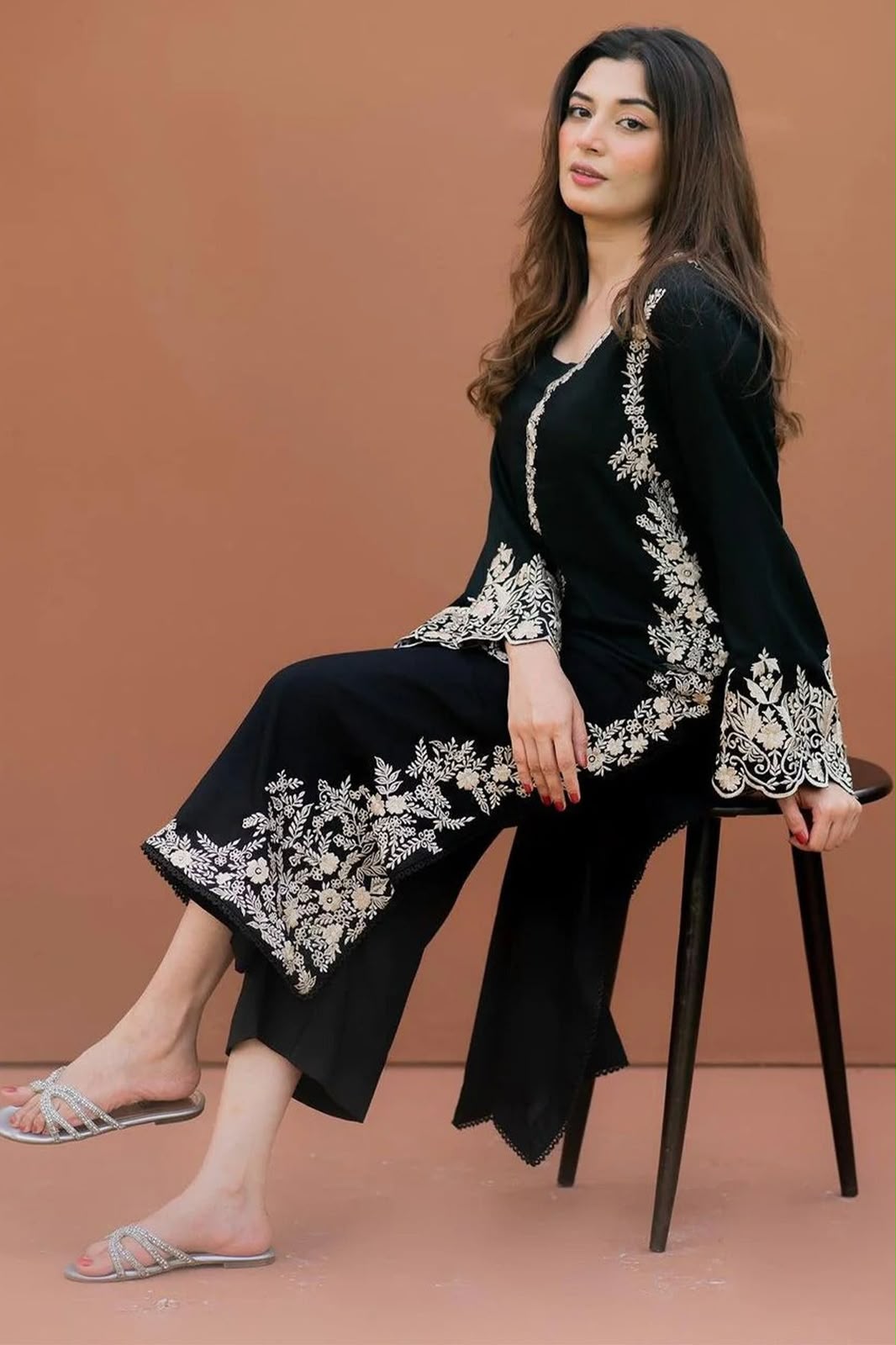 ASLING Heavy Embroidered Pure Unstitched Dhanak 2 Piece Suit – image 1 of 16