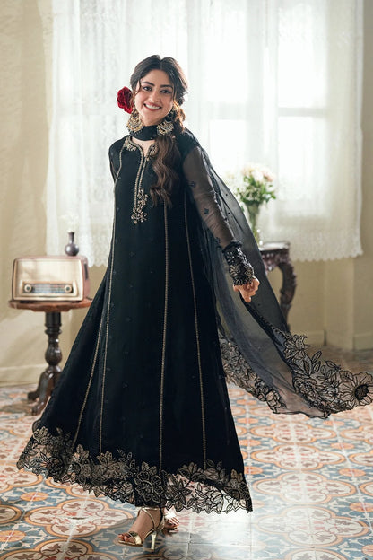Azure Black Sequin Embellished Unstitched Chiffon Suit – image 9 of 9