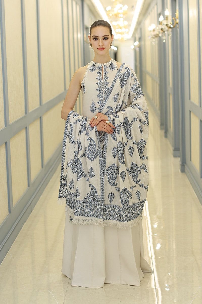 Bareeze Dhanak Embroidered Unstitched Luxury 3 Piece Suit with Shawl – image 1 of 4