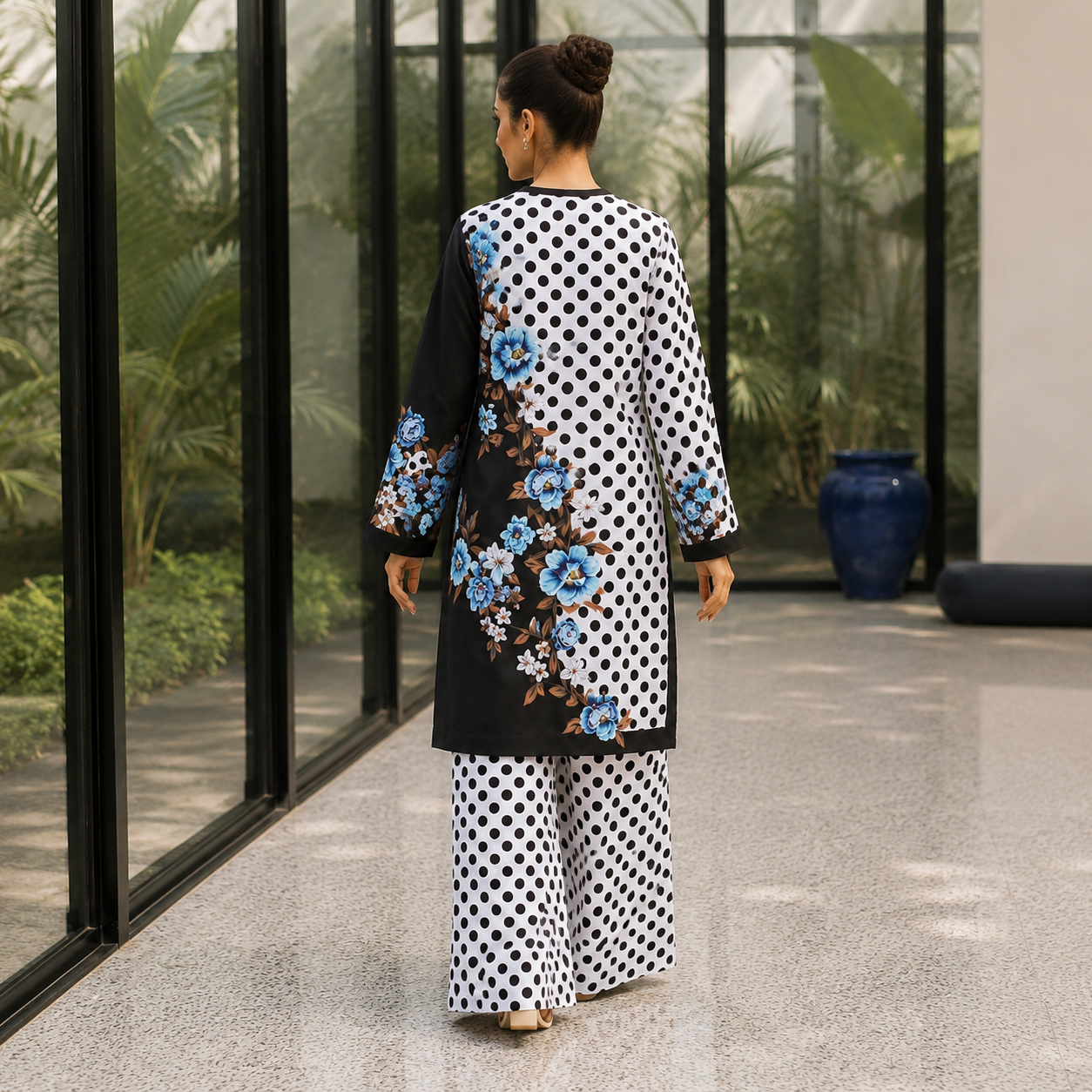 Black Polka Dot Printed 2 Piece Co-ord Set – image 3 of 5