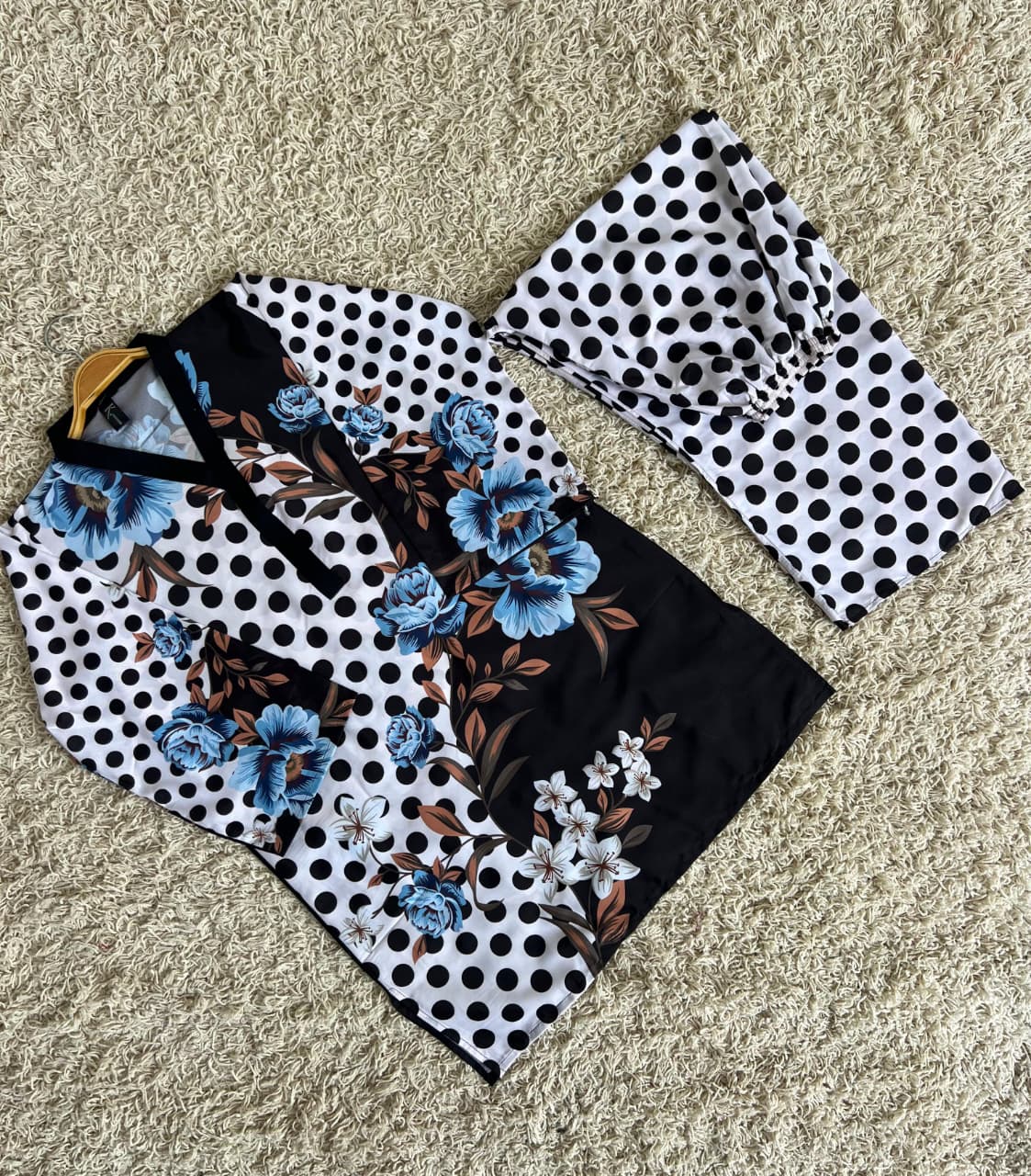 Black Polka Dot Printed 2 Piece Co-ord Set – image 4 of 5
