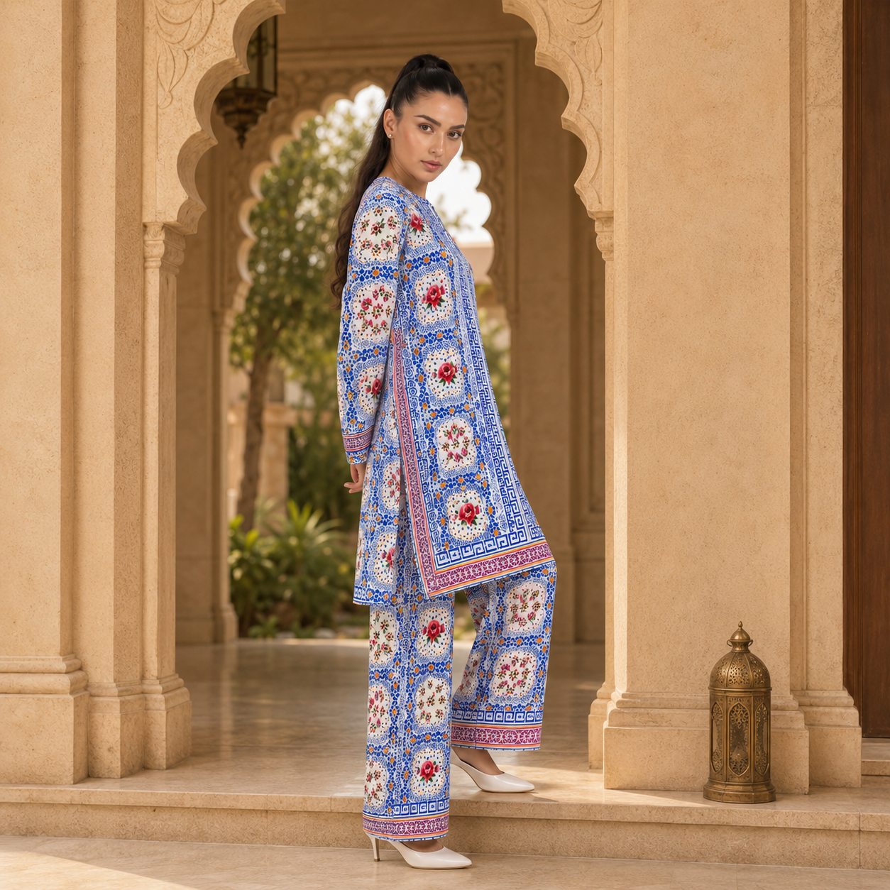 Blue Tile Printed 2 Piece Co-ord Set – image 2 of 4