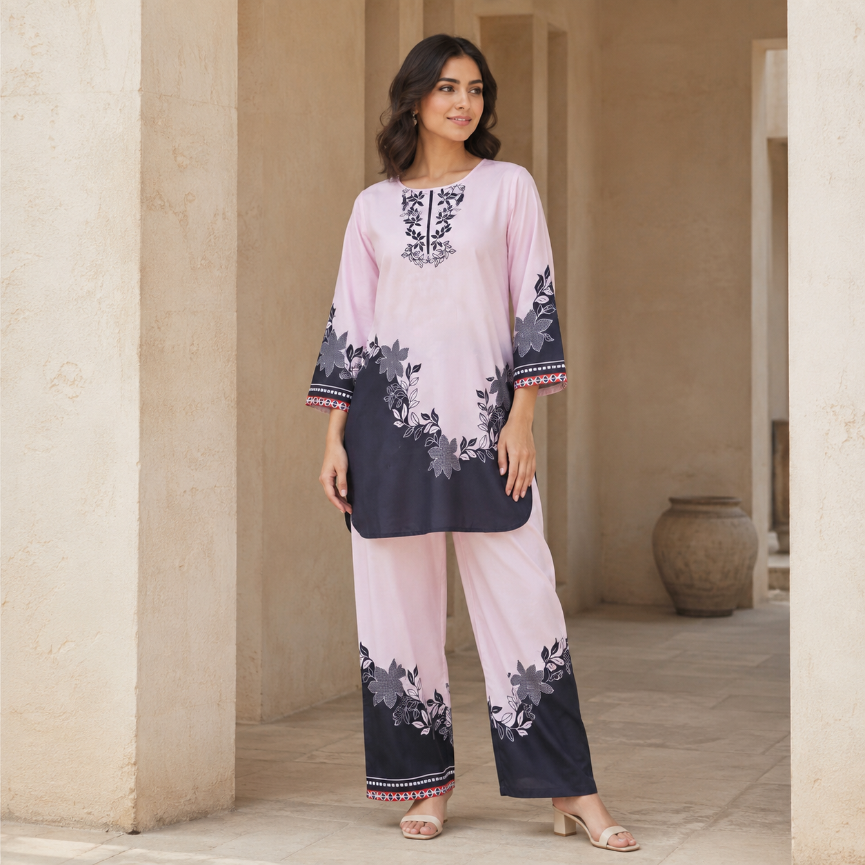 Blush Pink Printed 2 Piece Co-ord Set – image 2 of 4