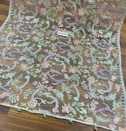 Zarif Grey Heavy Embroidered Net Suit – image 8 of 9