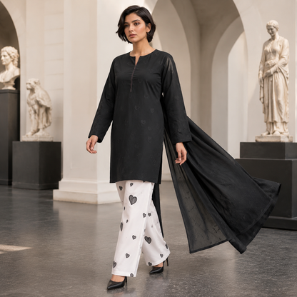 Heart Embroidered 2 Piece Dhanak Suit – image 9 of 10