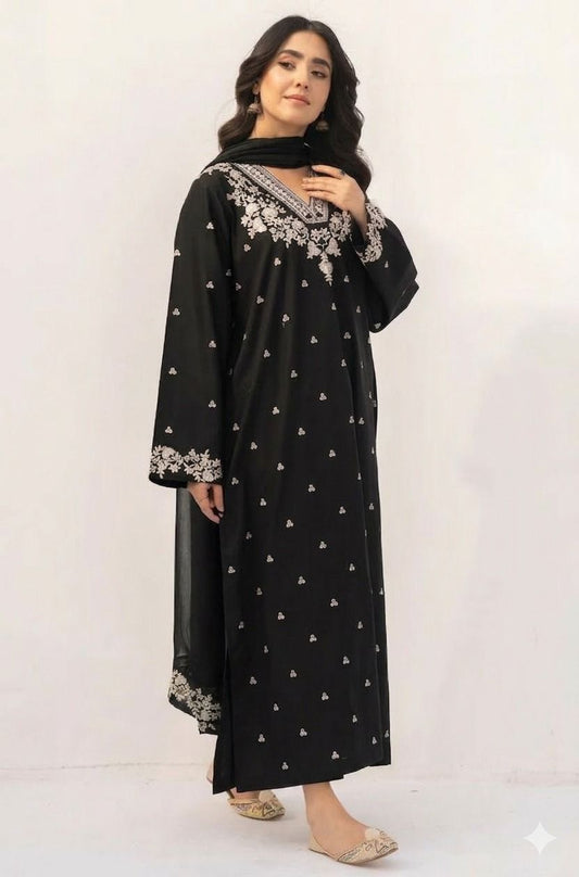 Heavy Embroidered 3 Piece Lawn Suit – Inspired by PEZWAAN – image 1 of 13