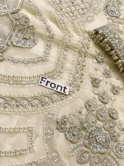 Maria.B Ivory Heavy Embroidered Cutwork Chiffon Suit – image 6 of 7
