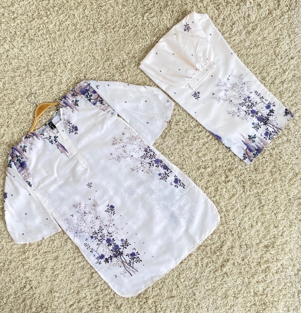 Ivory Lavender Printed 2 Piece Co-ord Set – image 4 of 5