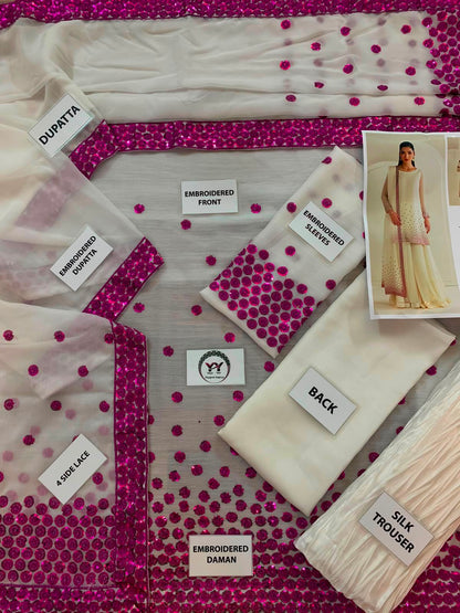 Jazmin Ivory Sequin Embellished Unstitched Chiffon Suit with Silk Trouser – image 13 of 20