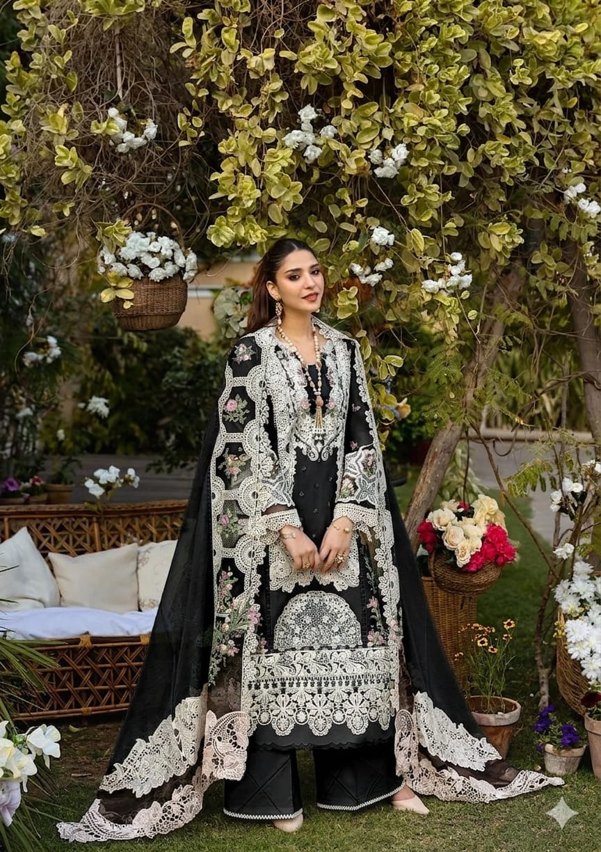 Elaf Khaddi Net Chikankari Embroidered 3 Piece Lawn Suit – image 4 of 19