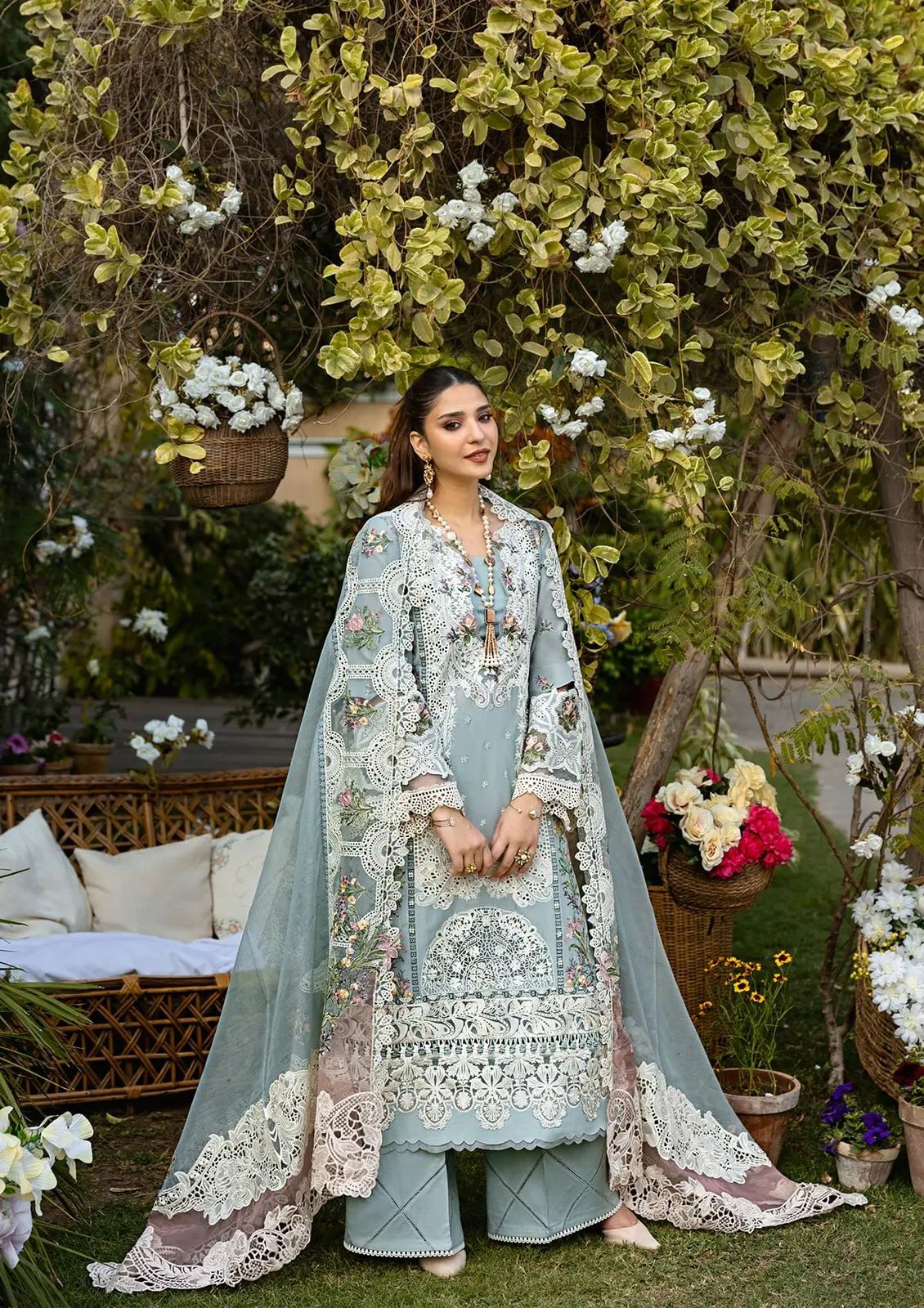 Elaf Khaddi Net Chikankari Embroidered 3 Piece Lawn Suit – image 3 of 19