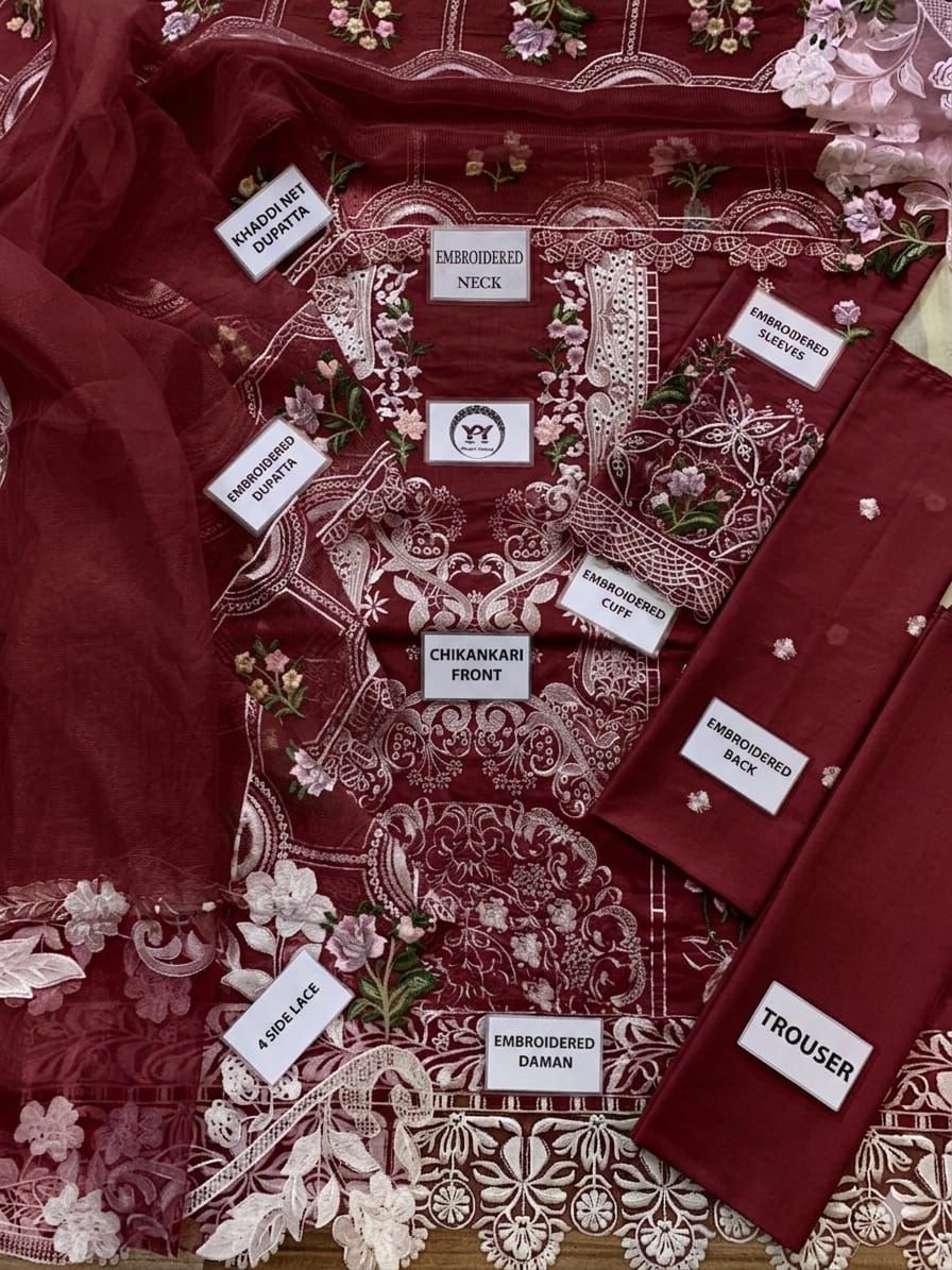 Elaf Khaddi Net Chikankari Embroidered 3 Piece Lawn Suit – image 18 of 19