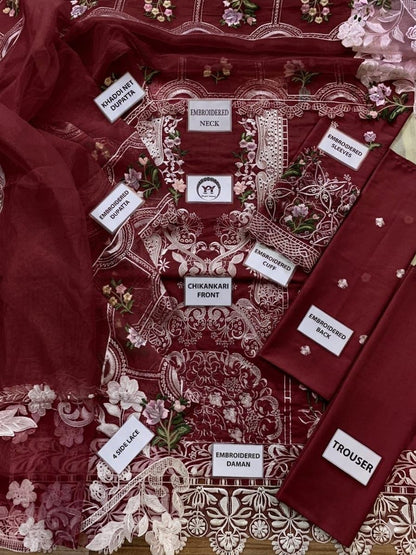 Elaf Khaddi Net Chikankari Embroidered 3 Piece Lawn Suit – image 18 of 19