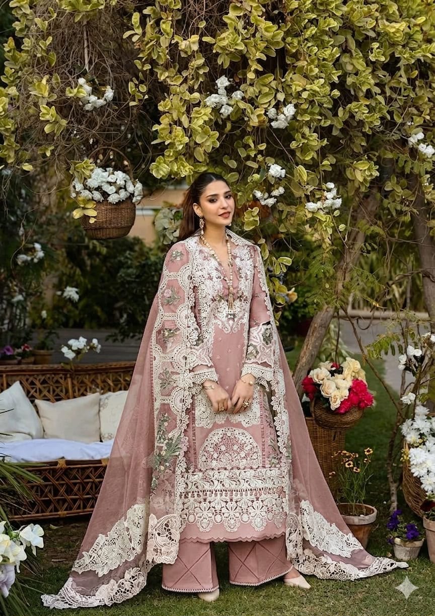 Elaf Khaddi Net Chikankari Embroidered 3 Piece Lawn Suit – image 5 of 19