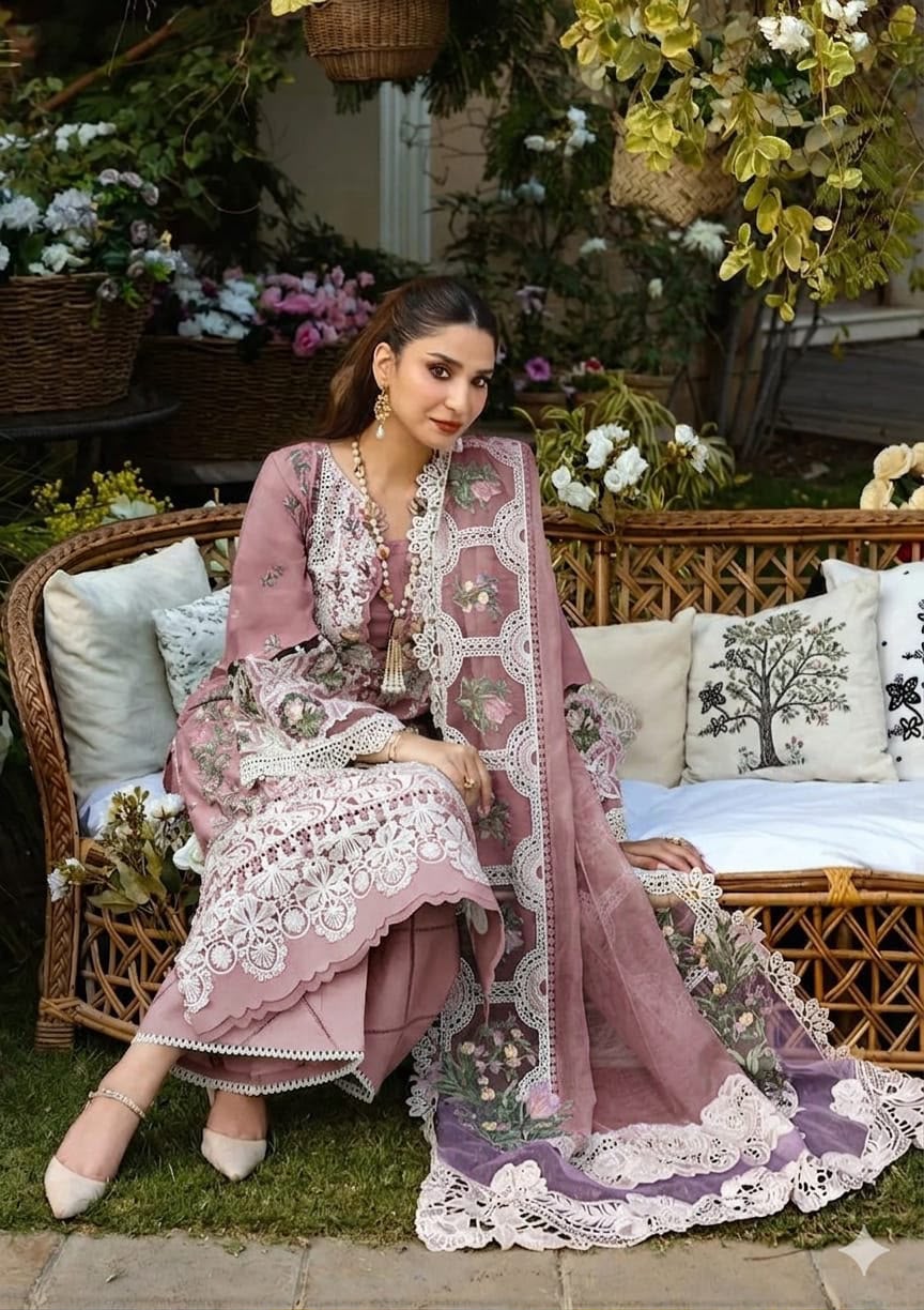 Elaf Khaddi Net Chikankari Embroidered 3 Piece Lawn Suit – image 16 of 19