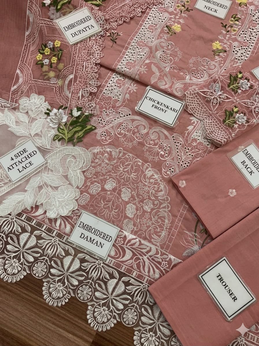 Elaf Khaddi Net Chikankari Embroidered 3 Piece Lawn Suit – image 17 of 19