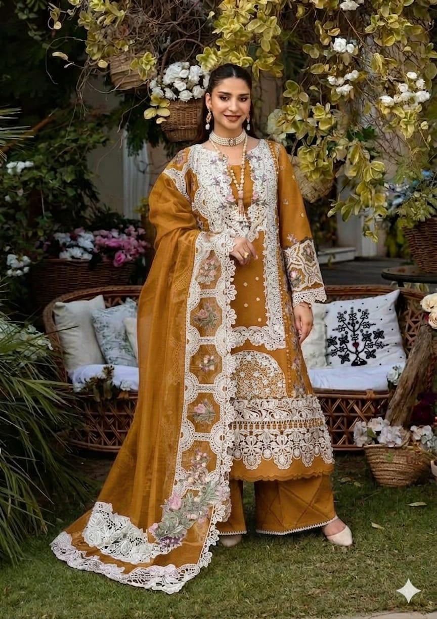 Elaf Khaddi Net Chikankari Embroidered 3 Piece Lawn Suit – image 6 of 19