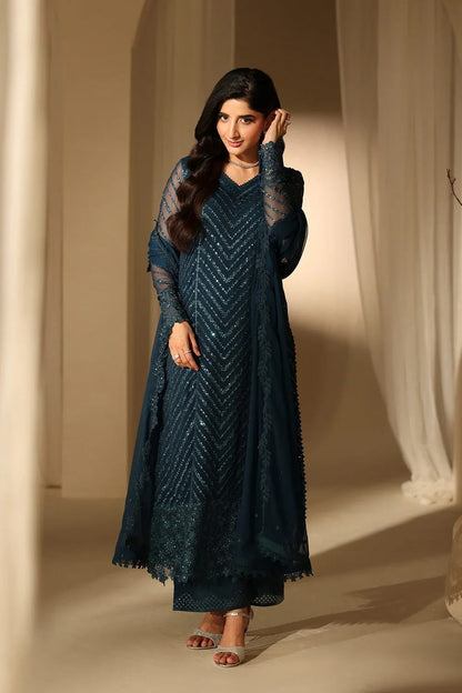 LAAM Purple Heavy Sequin Embroidered Unstitched Chiffon Suit – image 1 of 8
