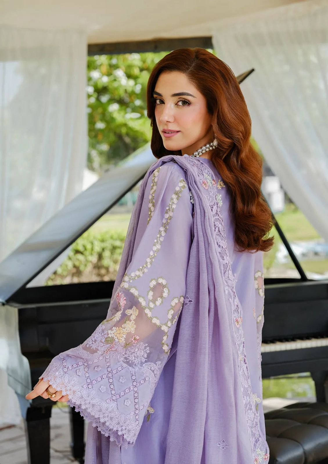 Elaf Lavender Heavy Embroidered 3 Piece Lawn Suit – image 3 of 6