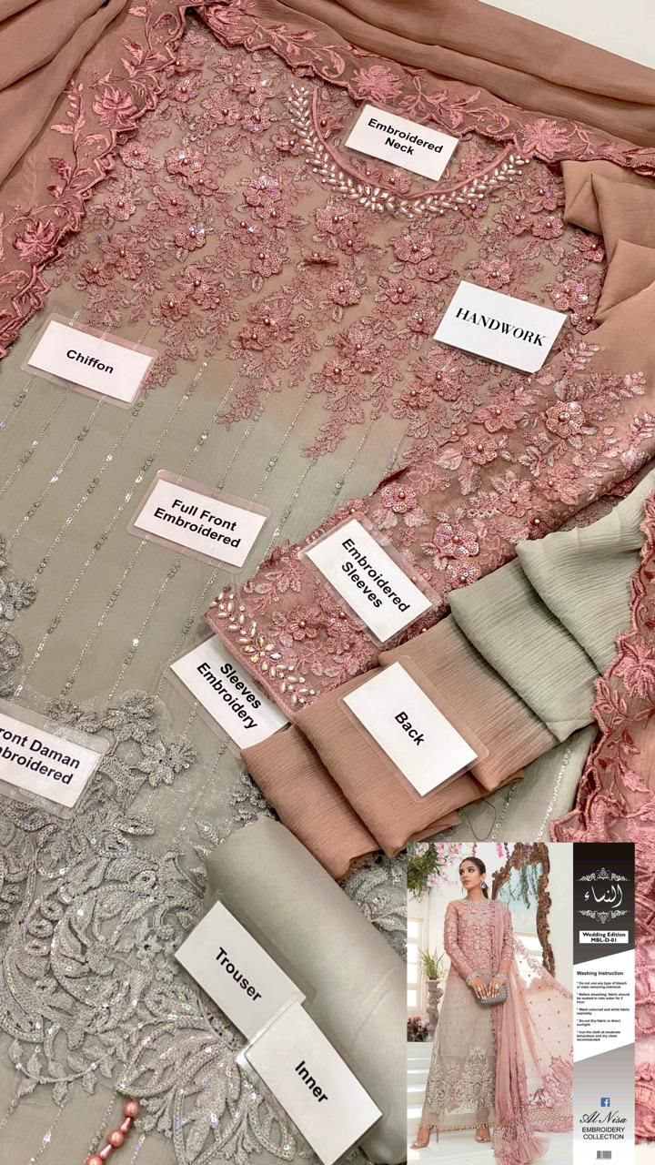 Maria.B Blush Grey Embroidered Tie & Dye Unstitched Chiffon 3 Piece Suit – image 5 of 5