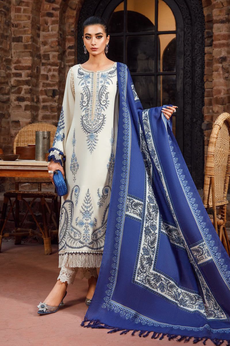 Maria.B Dhanak Embroidered Unstitched 3 Piece Suit with Wool Shawl – image 2 of 4