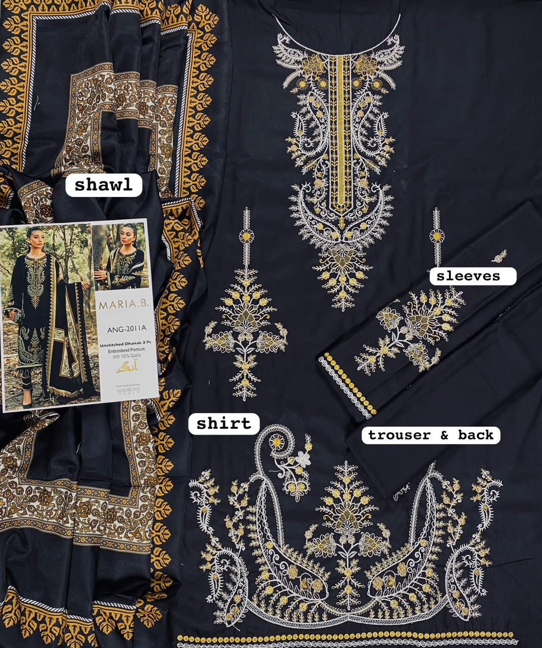 Maria.B Dhanak Embroidered Unstitched 3 Piece Suit with Wool Shawl – image 4 of 4