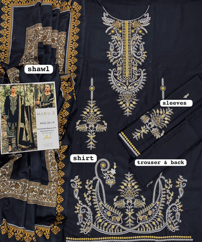 Maria.B Dhanak Embroidered Unstitched 3 Piece Suit with Wool Shawl – image 4 of 4