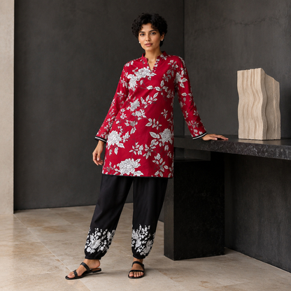 Maroon Printed 2 Piece Co-ord Set – image 1 of 5