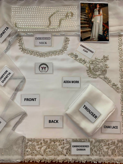 Maruk Pearl White Heavy Embroidered Unstitched Shamooz Silk 3 Piece Suit – image 5 of 8