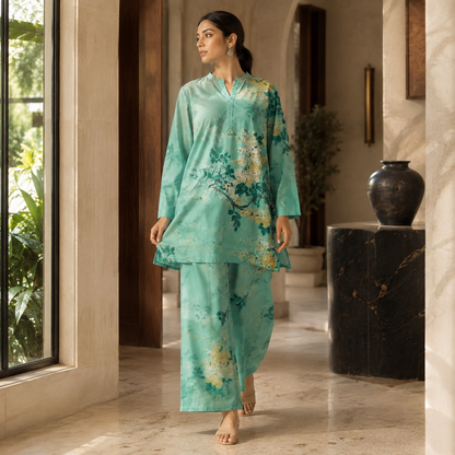 Mint Green Printed 2 Piece Co-ord Set – image 1 of 5