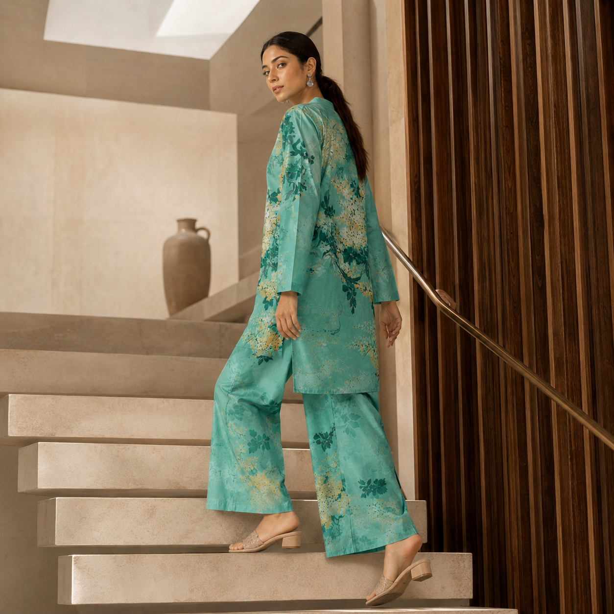 Mint Green Printed 2 Piece Co-ord Set – image 2 of 5