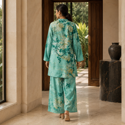 Mint Green Printed 2 Piece Co-ord Set – image 3 of 5
