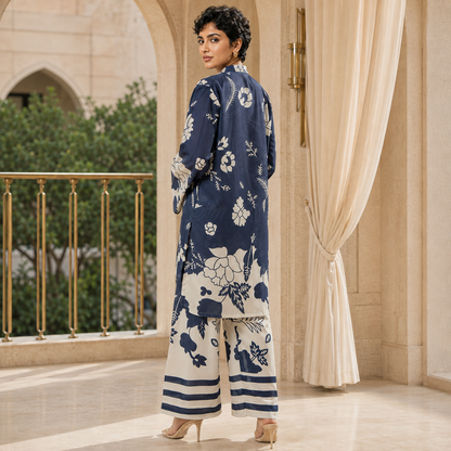 Navy Blue Printed 2 Piece Co-ord Set – image 2 of 3