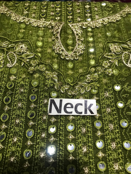 Jade Olive Green Heavy Embroidered 3 Piece Lawn Suit – image 5 of 8