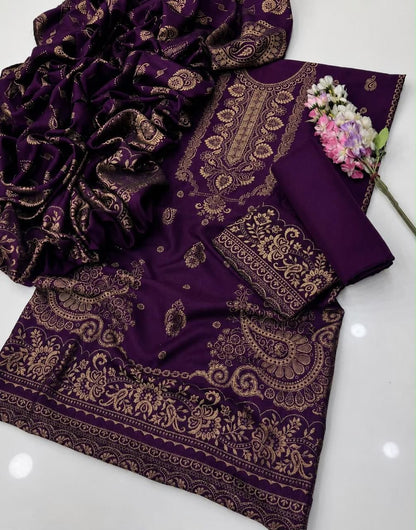 Pashmina Jacquard Printed 3 Piece Suit – image 2 of 10