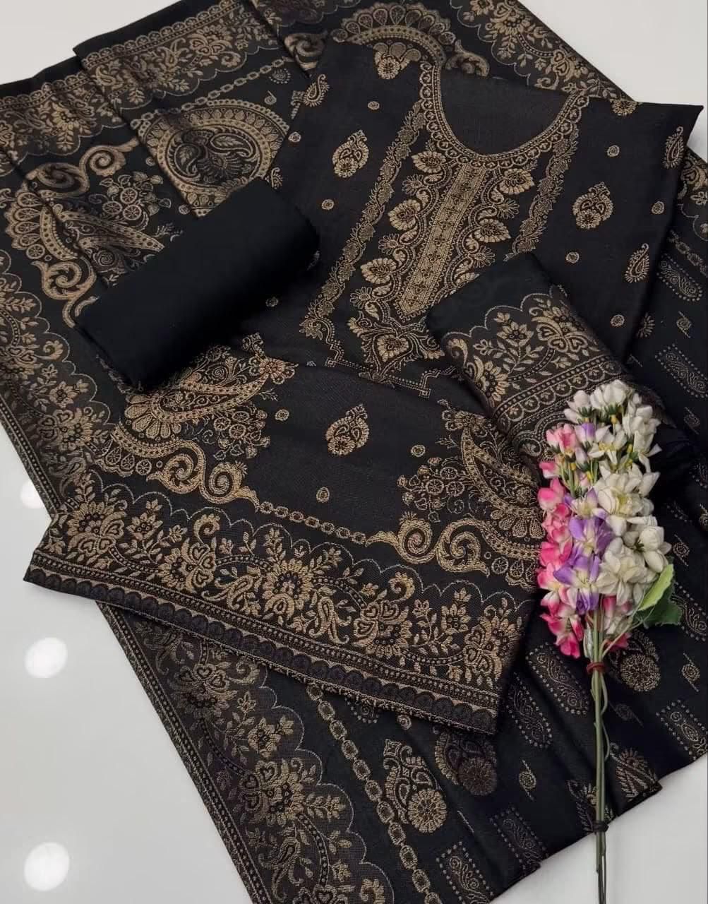 Pashmina Jacquard Printed 3 Piece Suit – image 4 of 10
