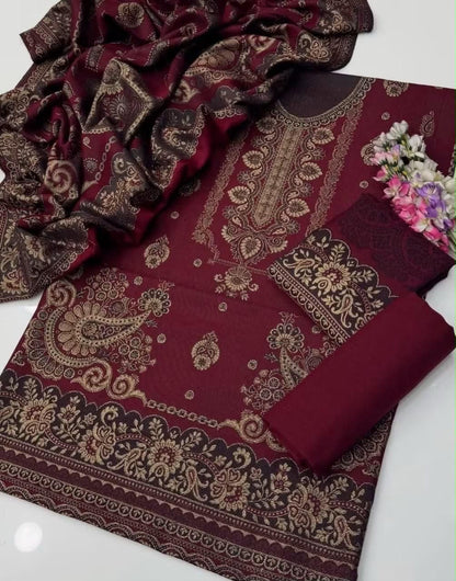 Pashmina Jacquard Printed 3 Piece Suit – image 8 of 10
