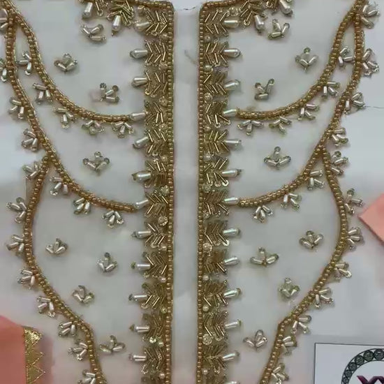 Mahum Asad Ivory Pink Ombre Heavy Embroidered Adda Work Shamoz Silk 3 Piece Suit - video