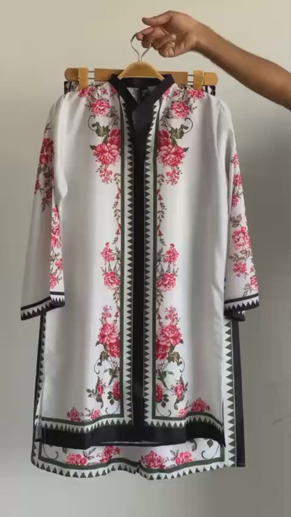 Ivory Bordered Printed 2 Piece Co-ord Set – video